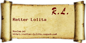 Retter Lolita névjegykártya